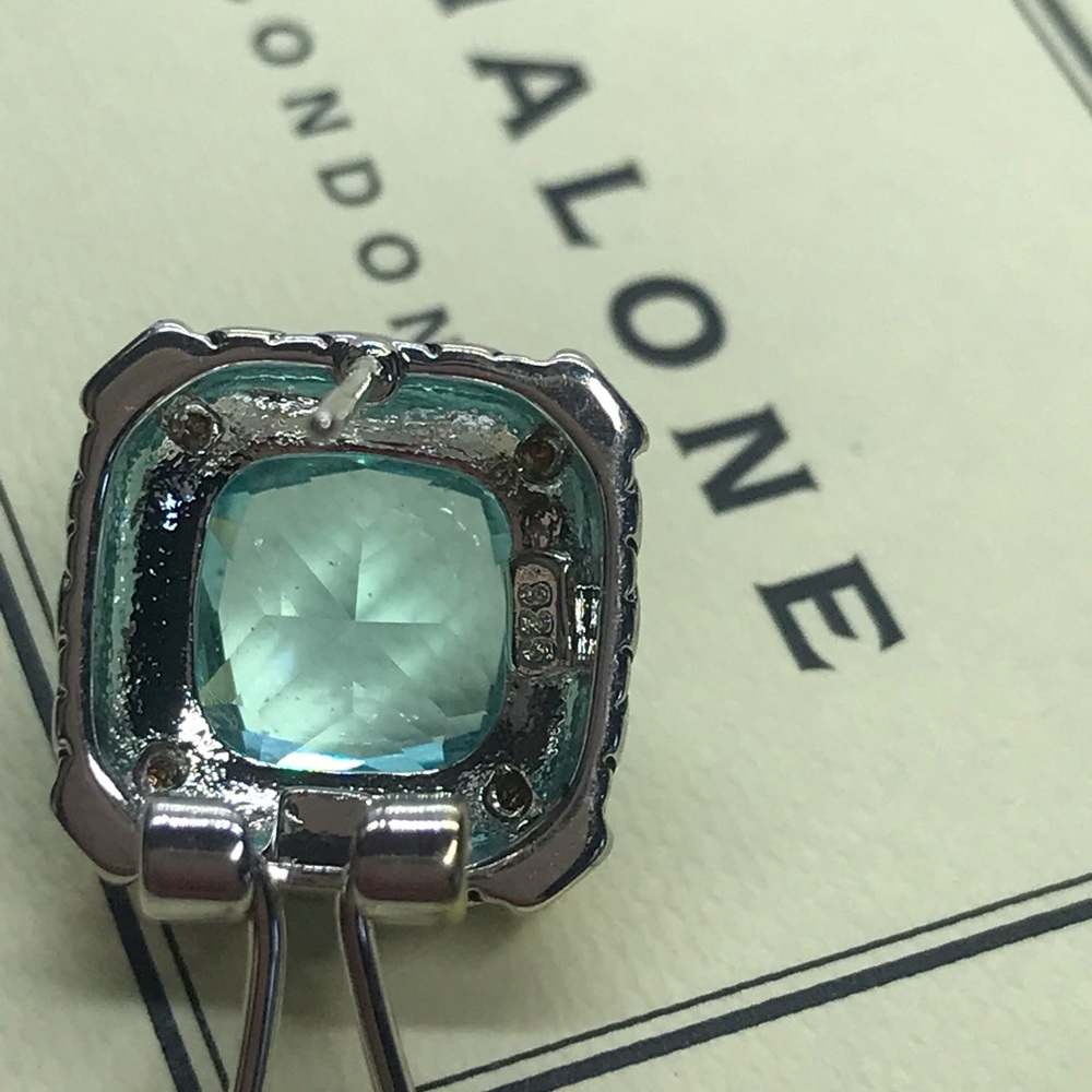 Sterling Silver Blue Topaz Earrings - Picture 4 of 5